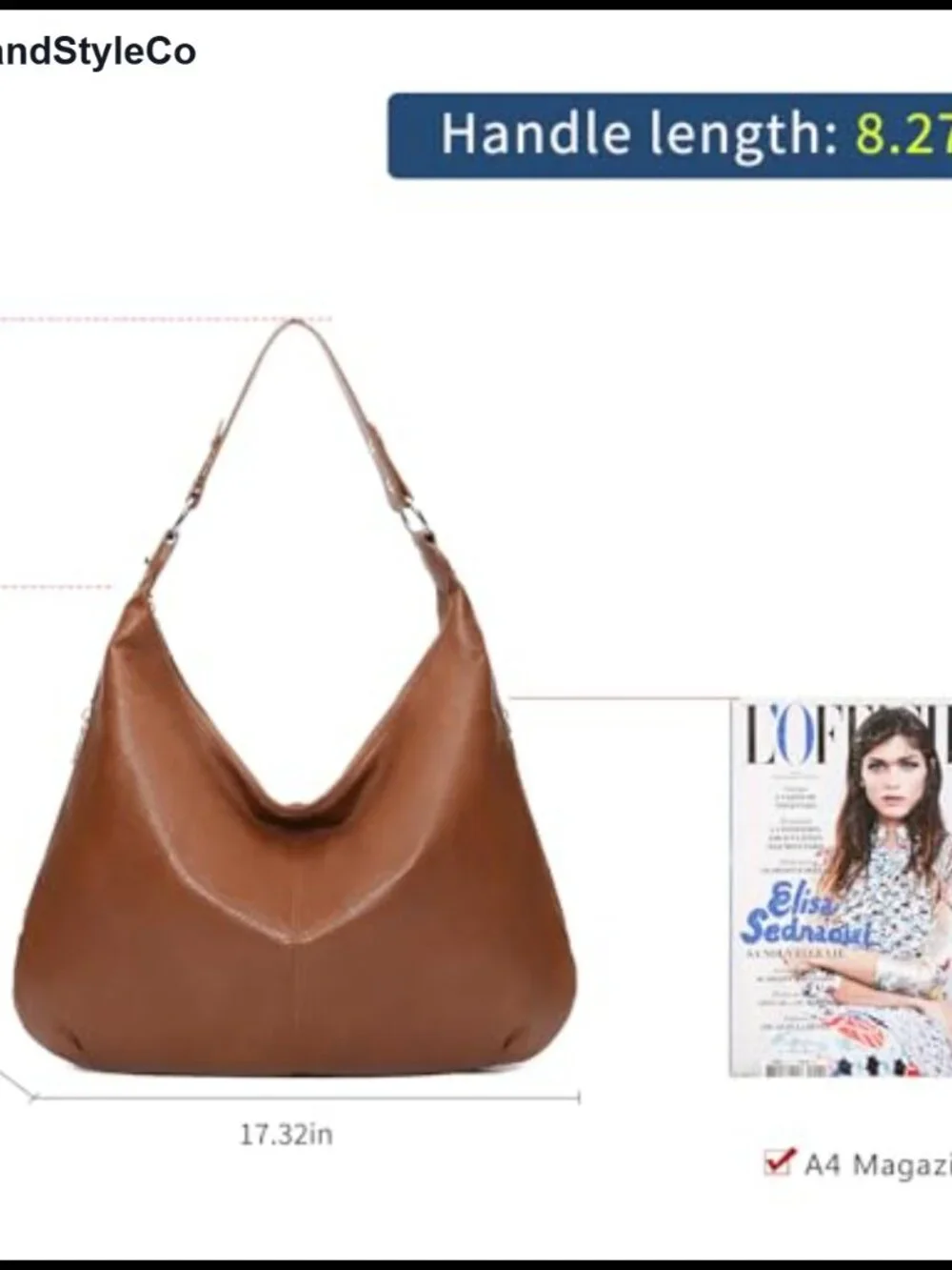 Soft Vegan Leather Hobo Tote Bag Slouchy Shoulder Handbag Everyday Travel Purse
